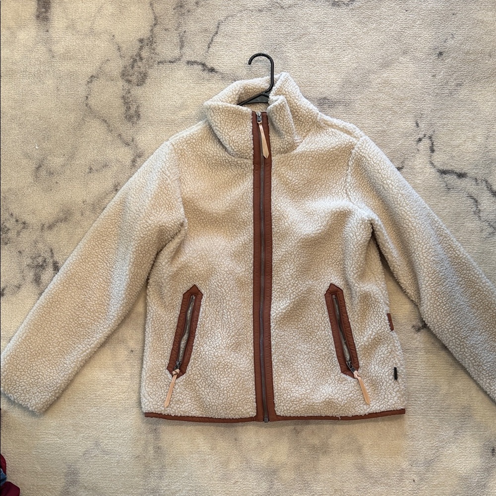 Patagonia Cream Teddy Jacket with Tan Details